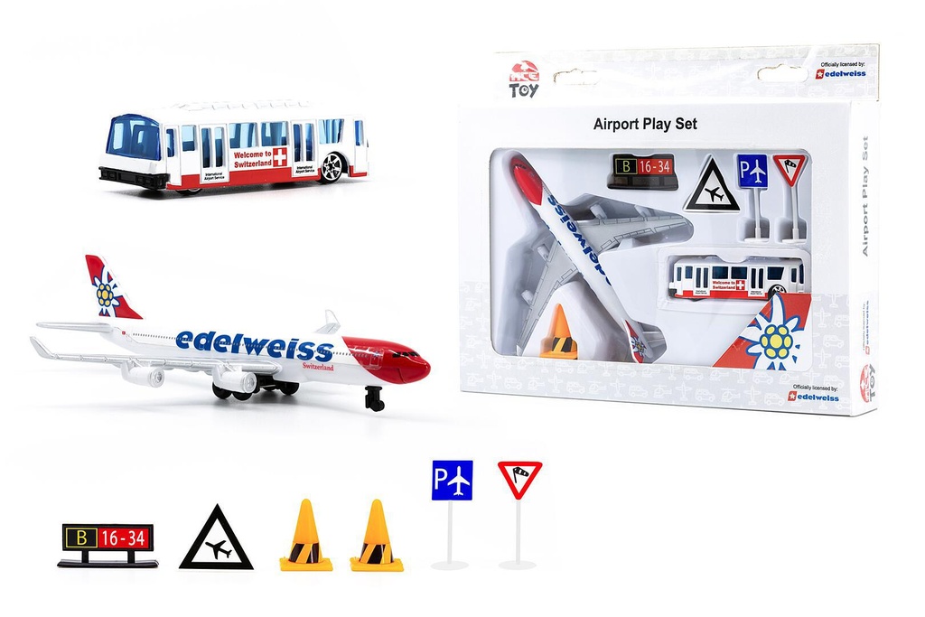 ACE Toy Aéroport accessoires + avion Edelweiss