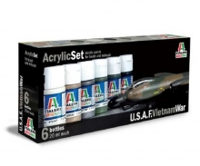 Italeri Acrylic Set - 6 pces - U.S.A.F. Vietnam War