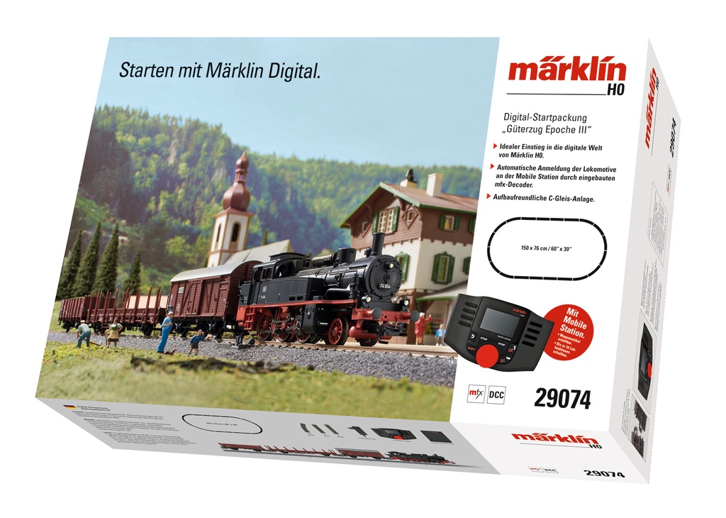 Märklin 29074 Coffret départ digital - train marchandises avec locomotive à vapeur - HO