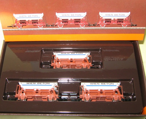 Mini-Club 82372- Set de wagons bennes "Wien Beton"  "Z"