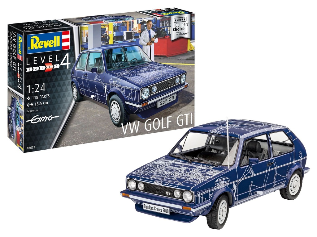 Revell 07673 - Golf GTi "Builders' Choice" - 1/24 - 15.5 cm long - 118 pièces