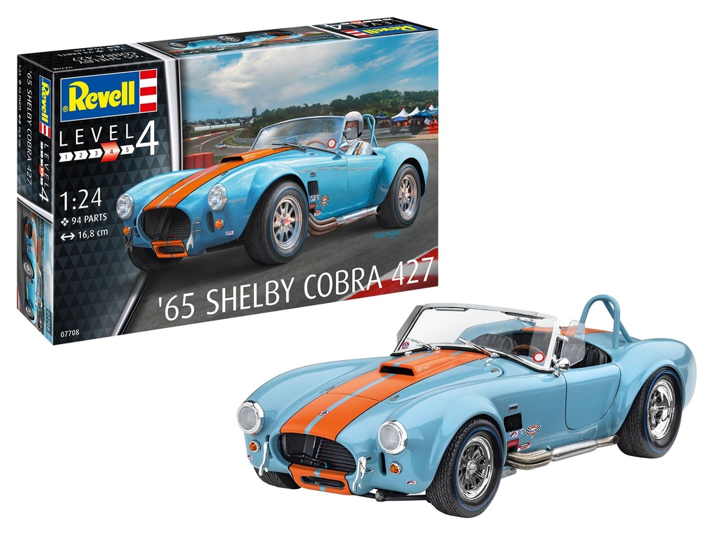 Revell 07708 - 65 Shelby Cobra 427 - 1/24 - 16.8 cm long - 94 pièces