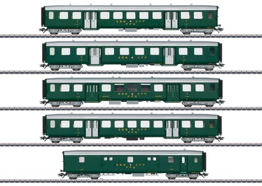 Märklin 43369 Coffret 5 wagons voyageurs en acier léger pour l'Ae 3/6 I - HO