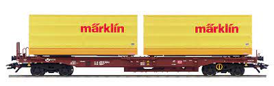 Märklin 47442 - Coffret de 1 wagon-Kangourou avec 2 caisses interchangeables "Märklin"- HO