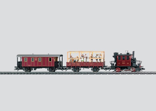 Märklin 28972 - Coffret train de fête (3 pièces) de nettoyage de la voie des Chemins de Fer Luxembourgeois (CFL) - HO