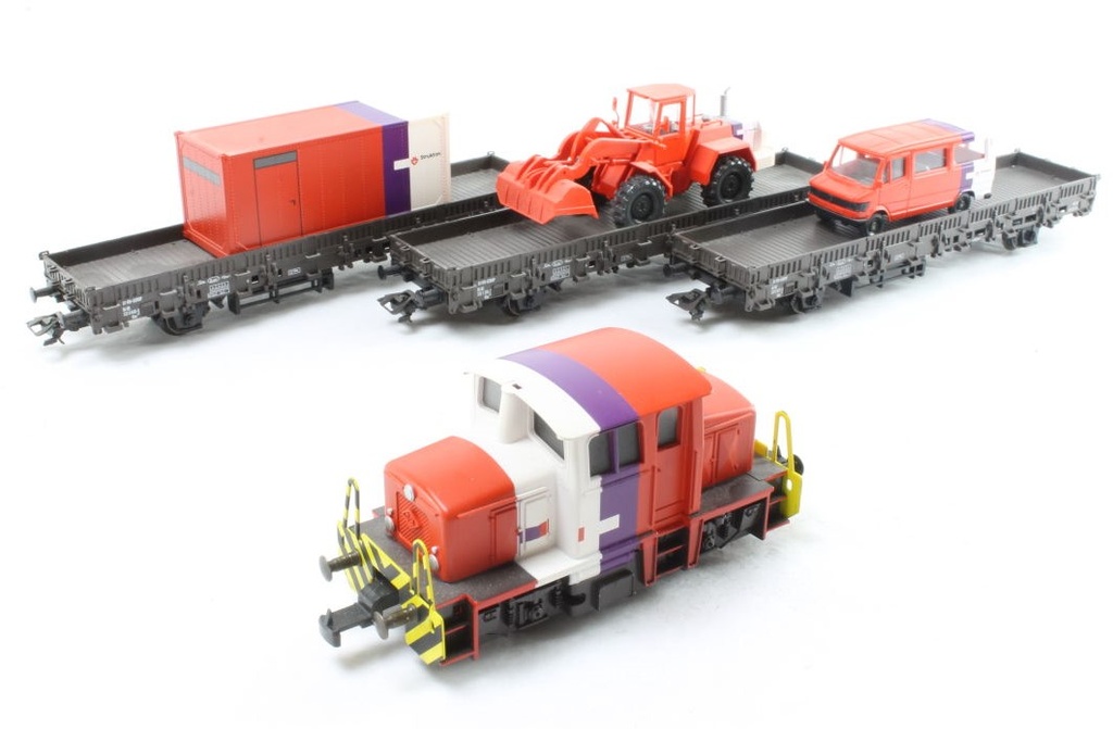 Märklin 28451 - Coffret train de pose de voies "Strukton" (4 pièces + 1 camion et 1 tracteur) - HO