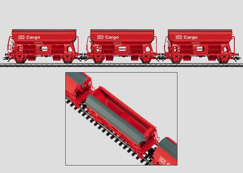 Märklin 46300 - Coffret de 3 wagons à déchargement latéral par tiroirs tournants - Cargo DB - HO