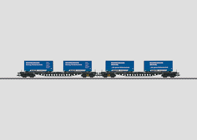 Märklin 47040 - Coffret 2 wagons porteurs conteneurs "Mannesmann"- HO