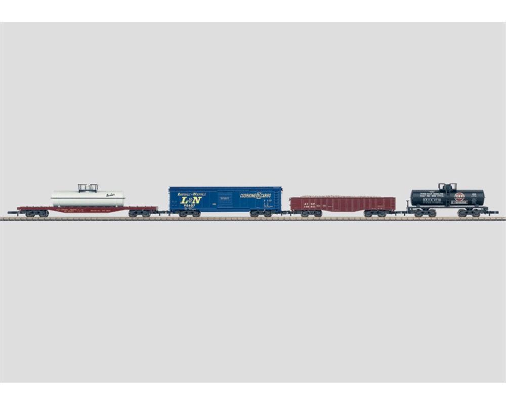 Mini-Club 82514- Set de 4 wagons de marchandises américains de conception différente "Z"