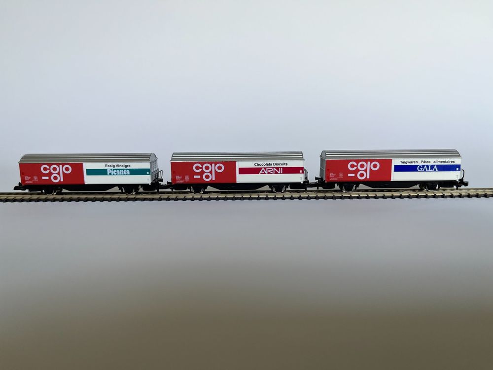 Mini-Club 1998,1- Set de 3 wagons marchandises "Coop" (SBB-CFF) - "Z"