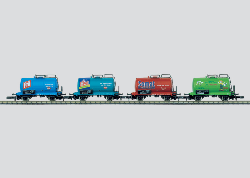 Mini-Club 86112 - Set de 4 wagons citernes (Pril-Somat-General-Garten) - "Z"