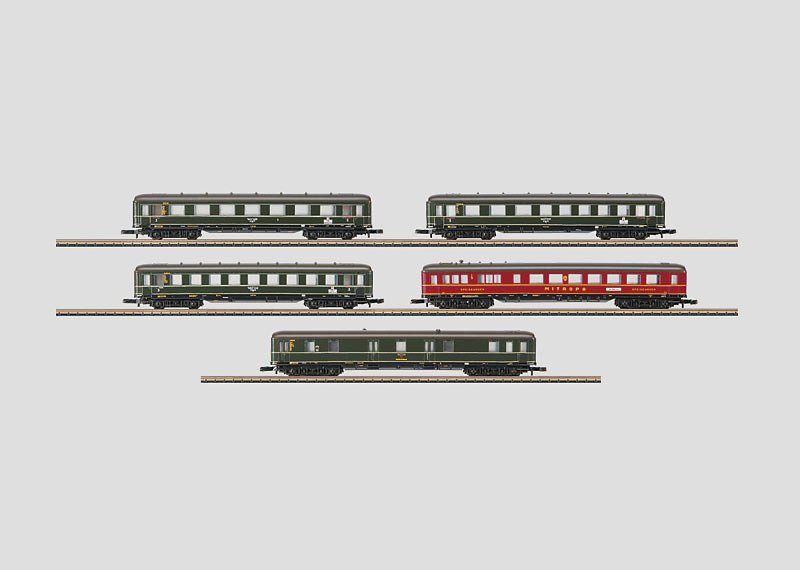 Mini-Club 87105 - Set de 5 voitures de train express "Berlin - Hambourg" - DB- "Z"