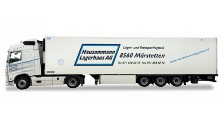 Herpa 927925 - Volvo Semi-remorque FH4 Glob/Aerop. Réfrigérateur-KSZ "Hausammann" - 1/87