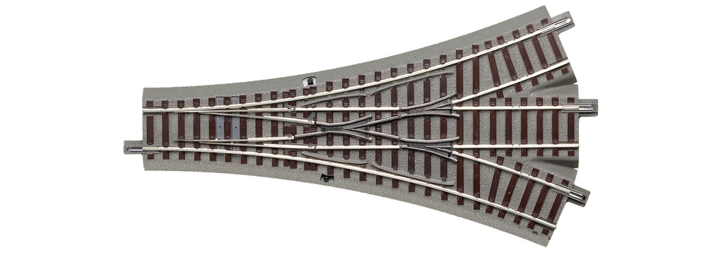 Roco 61160 - Aiguillage à trois voies symétriques pour commande manuelle - 200 mm - 22,5° chacun - rayons 502,7 mm