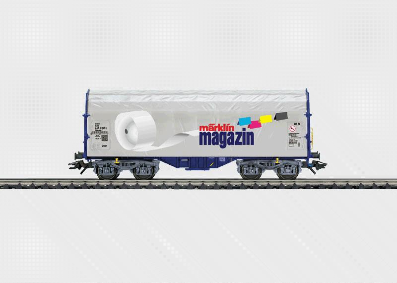 Märklin 47201 - Wagon plat avec bâche coulissante "Märklin Magazin" - HO