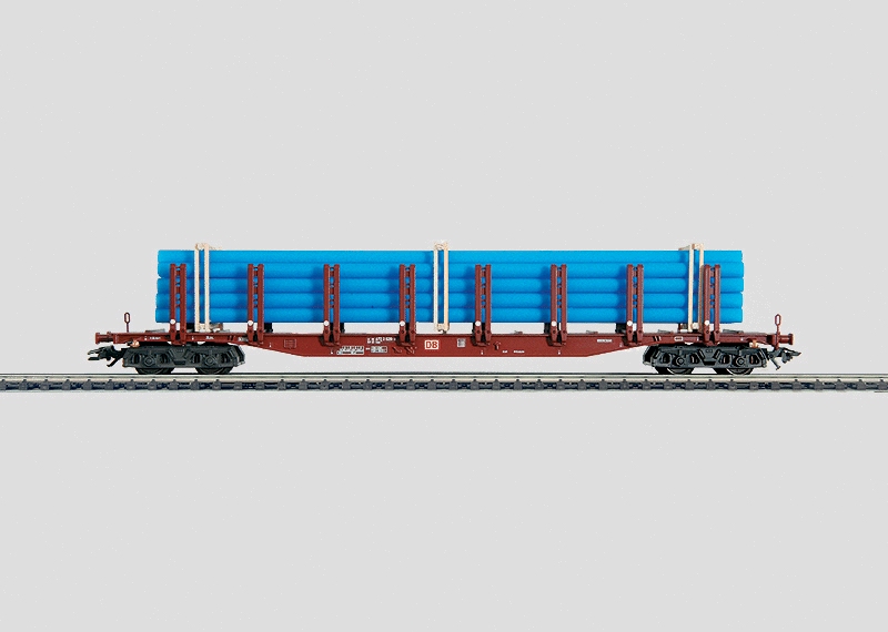 Märklin 47718 - Wagon à ranchers avec chargement de tuyaux en plastiques pour l'alimentation en eau - DB - HO