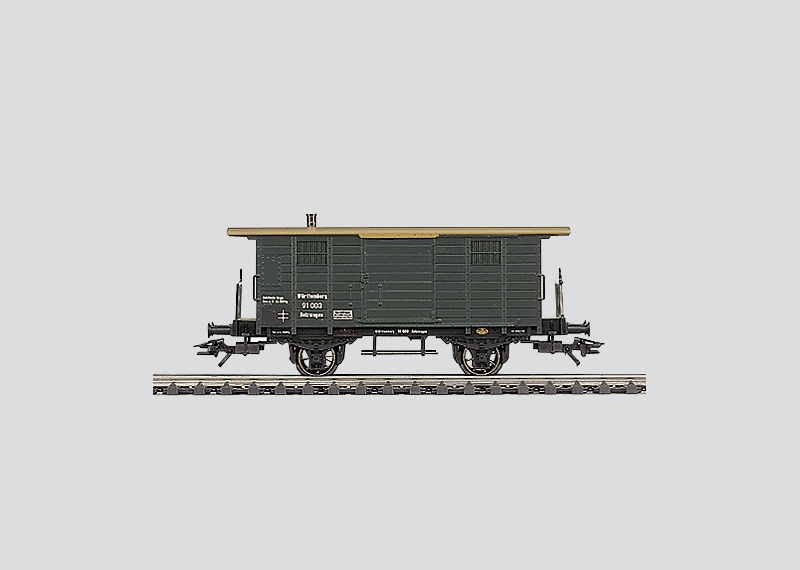 Märklin 48852 - Wagon chauffant avec 2 plates-formes de serre-frein - DB - HO