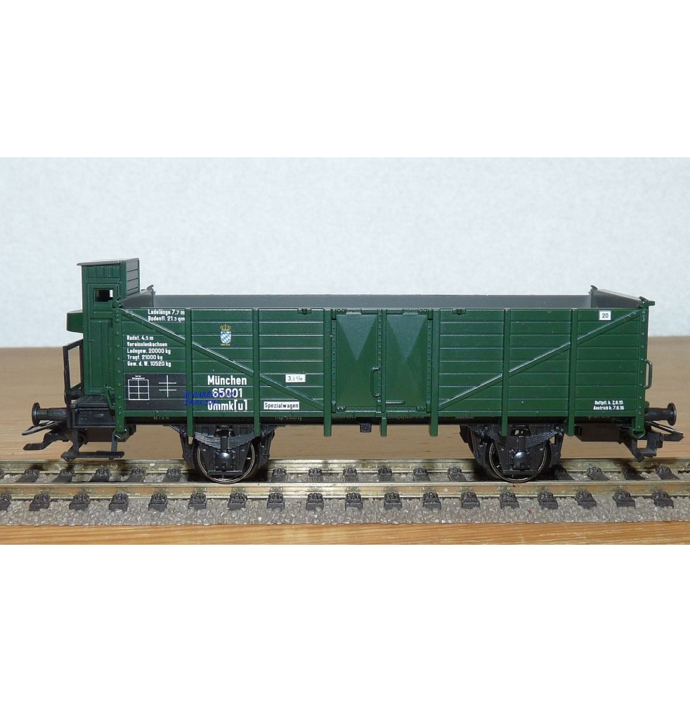 Märklin 46033 - Wagon de marchandises ouvert avec cabine de serre-frein - DB - HO