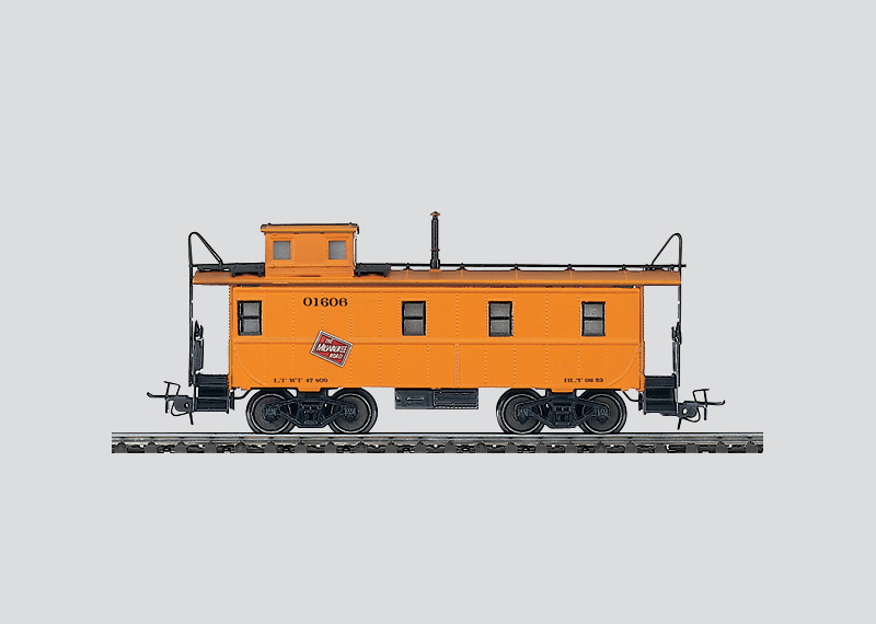 Märklin 45704 - Wagon d'accompagnement de train de marchandises - Caboose standard en acier de la Milwaukee Road - HO