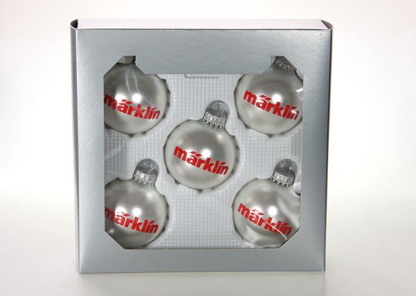 Märklin 12448 - Boules de Noël Argentées "Märklin" (5 pièces)