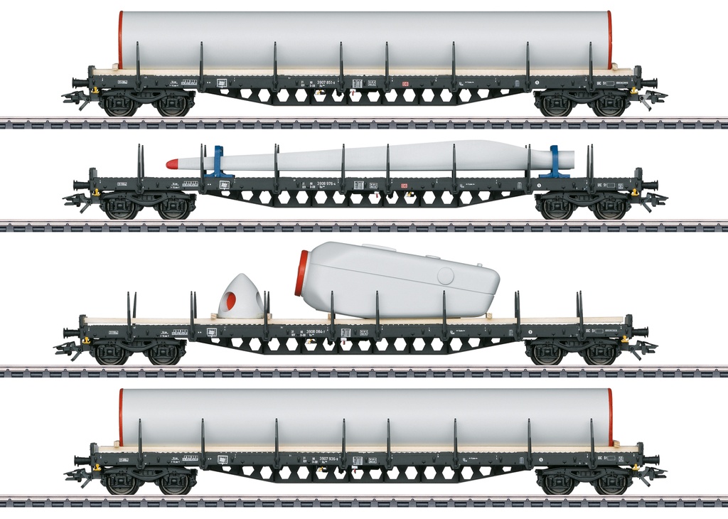 Märklin 47134 - Coffret de wagons à ranchers "Windkraft" (énergie éolienne) - HO