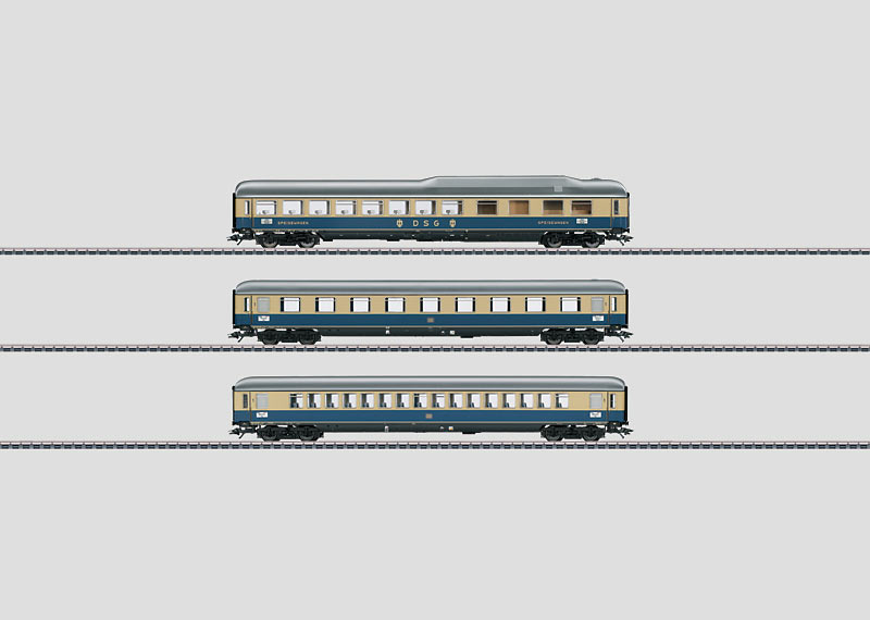 Märklin 43873 - Coffret de 3 voitures "Rheingold 1962" Express Train Passenger Car Set 2 - DB - HO  