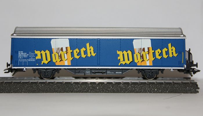 Märklin 4836 - Wagon marchandises à parois coulissantes "Warteck Bier" - CFF - HO  