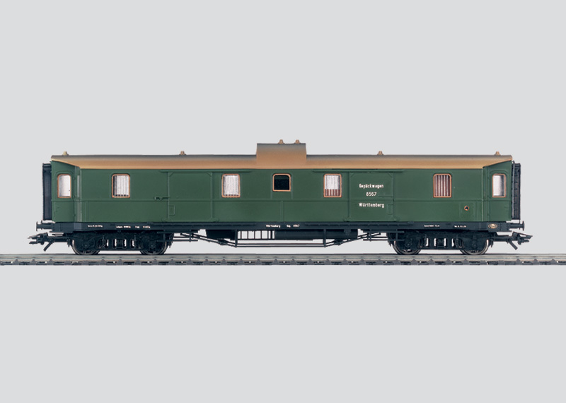 Märklin 42128 - Fourgon à bagages pour Voiture de grandes lignes Gep des chemins de fer royaux wurtembergeois (K.W.St.E.) - HO  