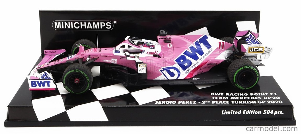 Minichamps - BWT Racing Point F1 Team Mercedes RP20 - 2ème place Turkish GP 2020 - #11 - S. Perez- 1/43   