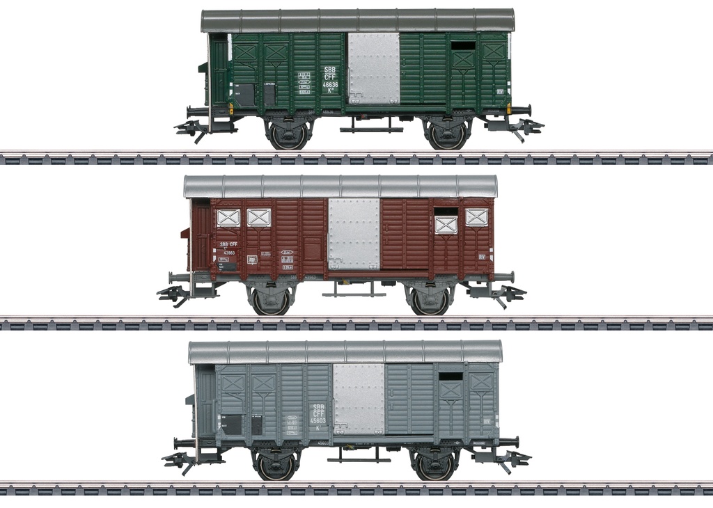 Märklin 46568 - Coffret de wagons de marchandises avec wagons de marchandises couverts K3 - SBB-CFF - HO   