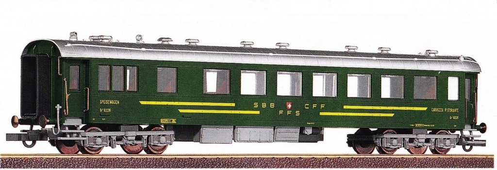 Roco 44877 - Voiture-wagon restaurant - SBB-CFF-FFS - Verte - HO 