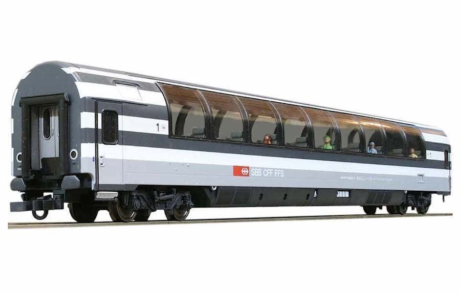 Roco 44768 - Voiture voyageurs panoramique - 1ère classe - Blanche et Grise (y compris personnage à l'intérieur) - SBB-CFF-FFS - HO 