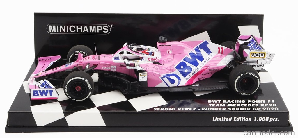 Minichamps - BWT Racing Point F1 Team Mercedes RP20 - Winner Sakhir GP 2020 - #11 - S. Perez- 1/43    