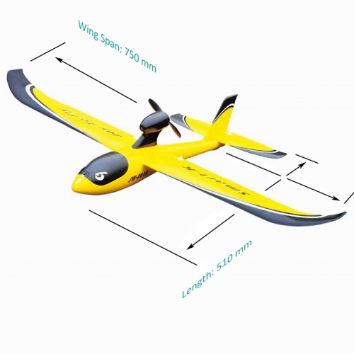 Joysway - Avion Huntsman V2 - 1100mm envergure - J4C14 radio Mode 2 - avec accu 7.4 V 1200 mAh LiPo & AC Balance Charger - Jaune - RTF