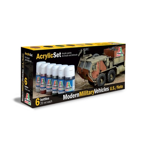 Italeri Acrylic Set - 6 pces - Modern Military Vehicles US/Nato