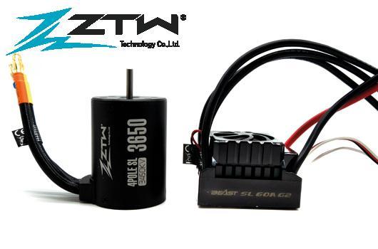 ZTW - Set Variateur électronique COMBO - brushless - Beast SL 60A G2 - Moteur 3650 3450 KV  