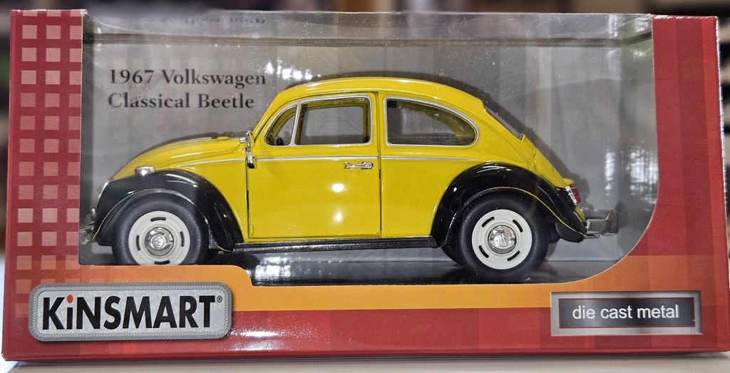 Kinsmart - Volkwagen Classical Beetle - 1967 - Jaune et Noire 