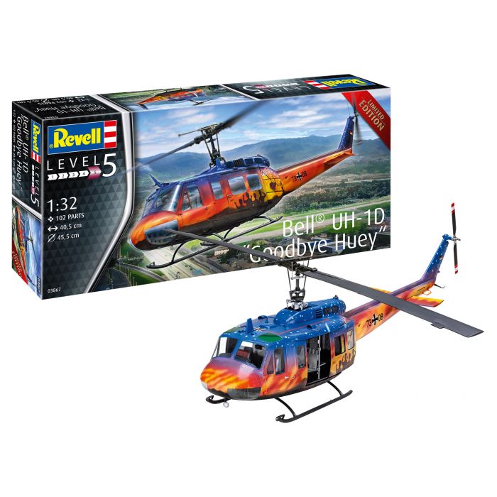 Revell 03867 - Bell UH-1D - "Goodbye Huey" - 1/32 - 45.5cm envergure pâles - 102 pièces - Edition limitée