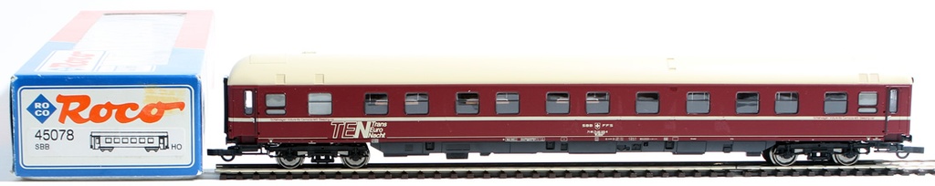 Roco 45078 Exact 1:87 - Wagon-Lits "TEN" Trans Euro Nacht - SBB-FFS - HO    