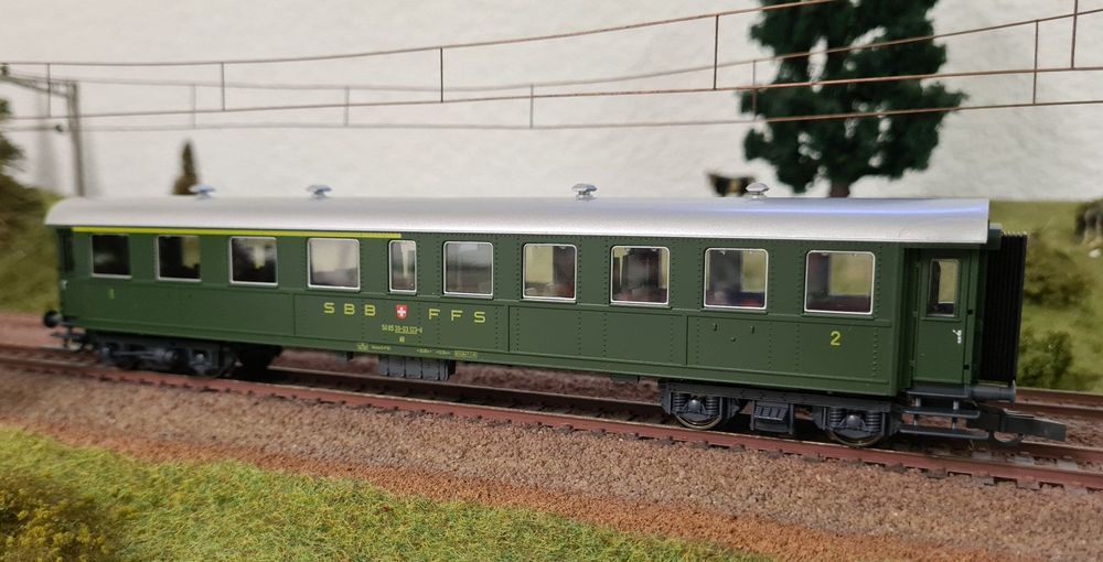 Roco 45099 Exact 1:87 - Voiture voyageurs 1ère et 2ème classe - SBB-CFF - (50 0539-03-123-9) - HO     