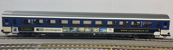 Roco 45321.2 Exact 1:87 - Voiture voyageurs 2ème classe - BLS Lötschbergbahn "Leukerbad"- Série spéciale - HO    