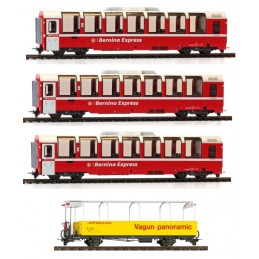 Kato - 7074057 - Composition non tractée Rhätische Bahn - "Bernina Express" (nouveau logo) (4 éléments) - "N" 