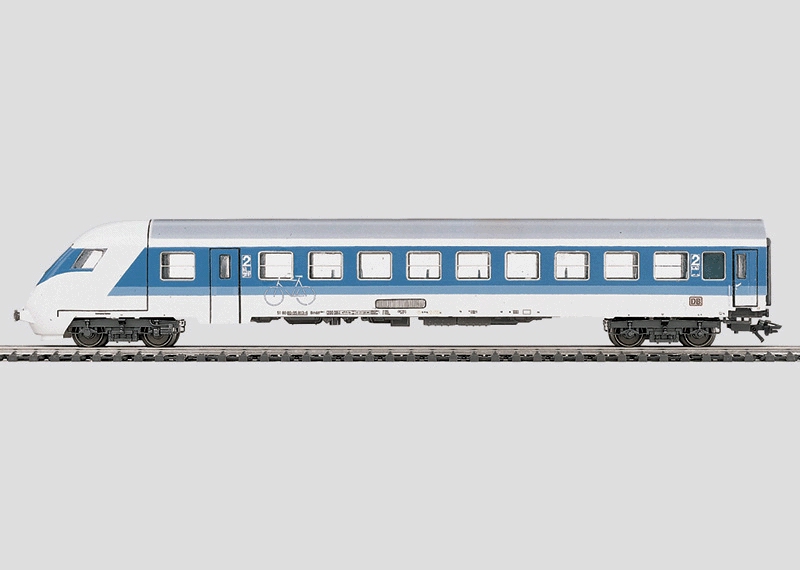 Märklin 43300 - Voiture voyageurs pour train express - 2ème classe avec cabine de conduite pour les opérations de traction/poussée - DB - HO  