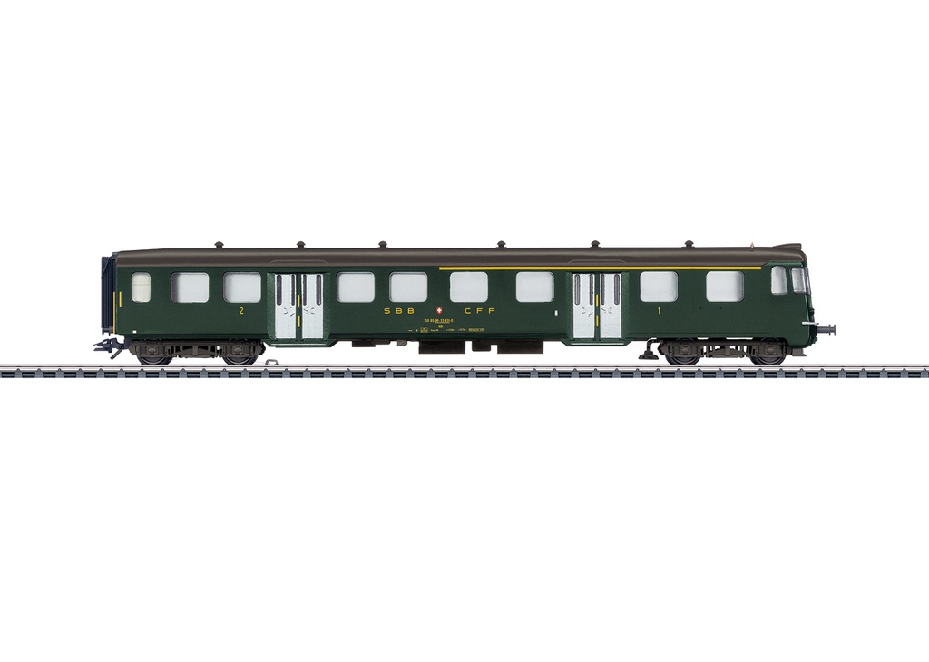 Märklin 43411 - Voiture de commande légère à cabine en acier - 1re et 2ème classe- SBB-CFF-FFS - HO    