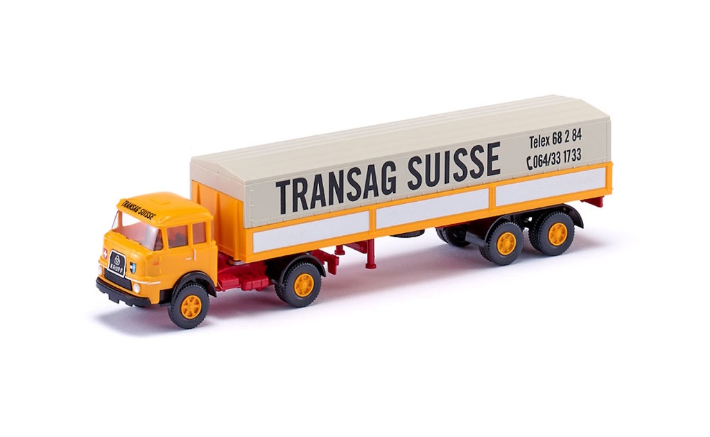 Wiking - Semi-remorque à plateau Krupp 806 - "Transag Suisse" - 1/87 