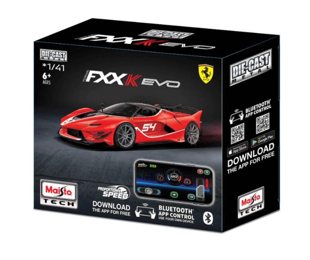 Maisto Tech 82650 - RC Power Racer Ferrari FXXK Evo - Bluetooth App Control (free) - 1/41