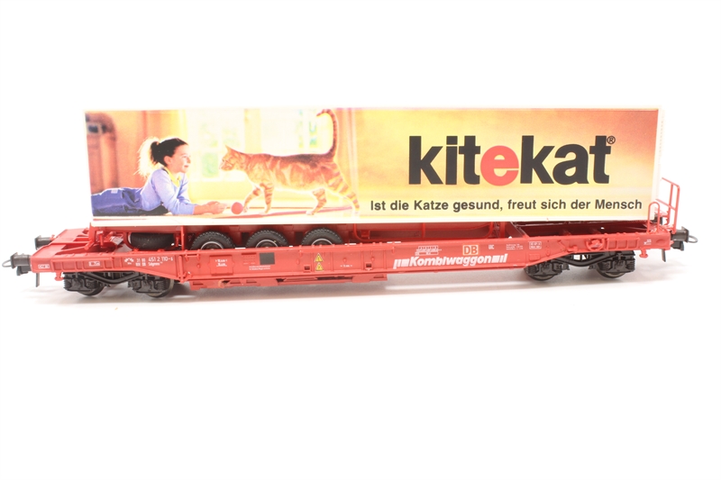 Roco 47017 - Wagon plat avec remorque "Kitekat" - DB - HO     