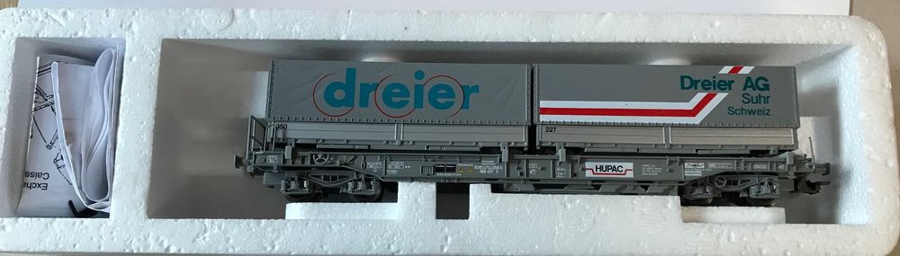 Roco 47951DR - Wagon poir le transport de containers "Dreier" Hupac - SBB - HO       