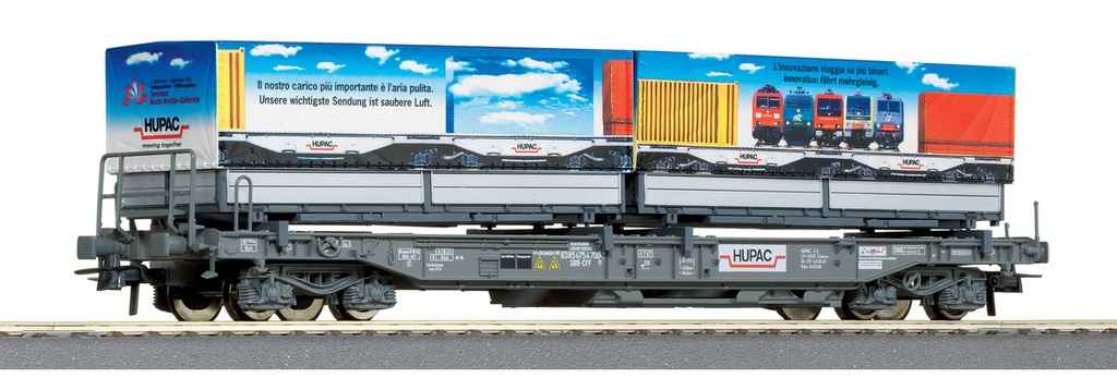 Roco 66589 - Wagon plat porte-conteneurs "Hupac" - SBB - HO  