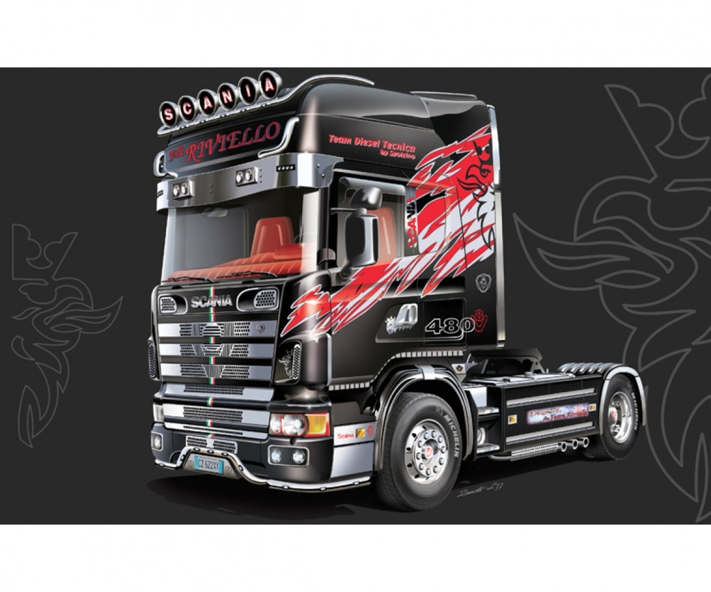 Italeri 3922 - Scania 164L Topclass - 1/24  (y compris décals Chrome)